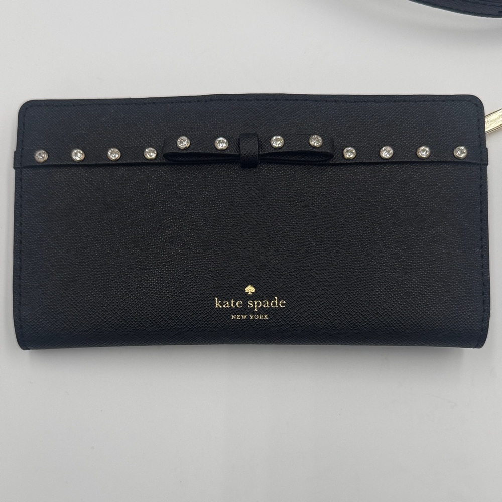 Kate Spade Black Two-Way Satchel & Wallet Set with Crystal Embellishments - Picture 5 of 13